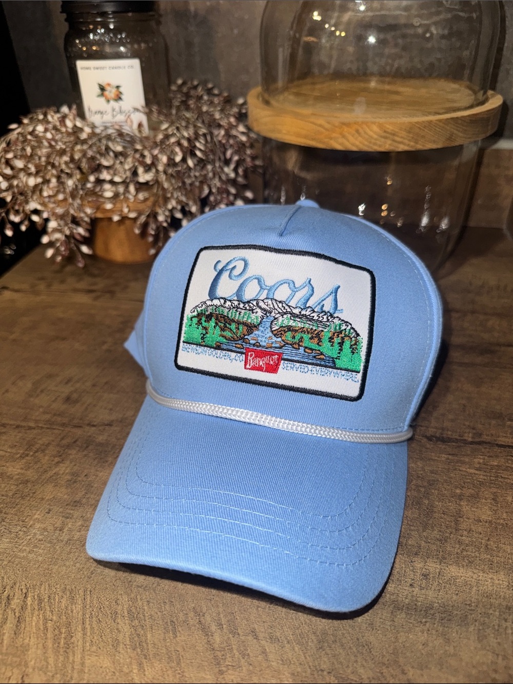 Coors Light Blue Trucker Hat with Scenic Patch